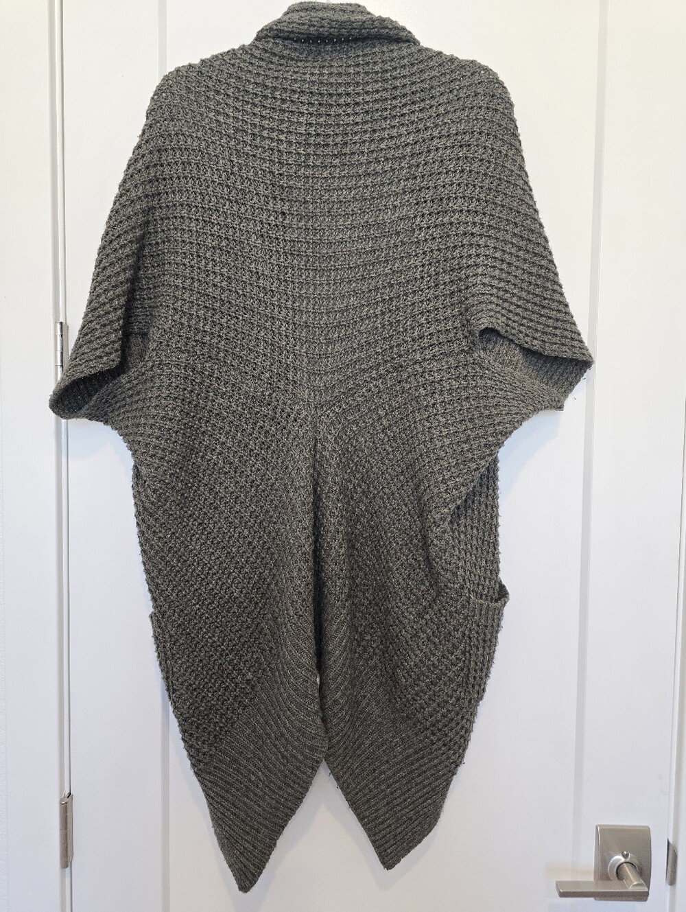 Remain Cozy Olive Knit Poncho Sweater - Women's Layering Wrap Msrp $200+